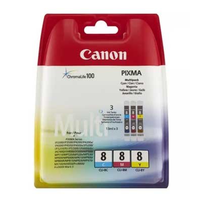 Canon Cartridges Cli 8 C/M/Y Cartridges